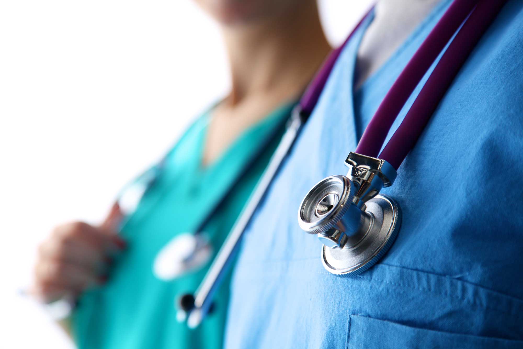young doctor standing with a stethoscope